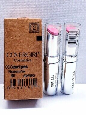 Covergirl Outlast Longwear + Moisture Lipstick, #900 PHANTOM PINK (2 pcs)